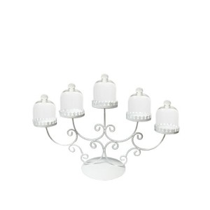 6355-5BR PORTA CUP CAKE BRANCO C/CUPULA VIDRO