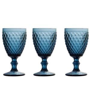 6464 CONJ TACAS AGUA AZUL 325ML BICO ABACAXI