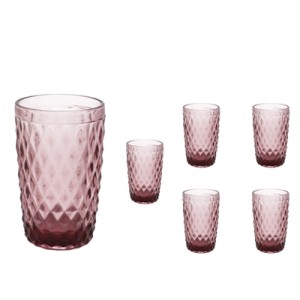 6483 JOGO COPOS ALTO LILAS BICO DE ABACAXI 350ML