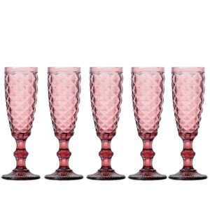 6490 JOGO TACAS CHAMPAGNE BICO DE ABACAXI LILAS 140ML