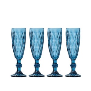 6509 JOGO TACAS CHAMPAGNE AZUL DIAMOND 140ML