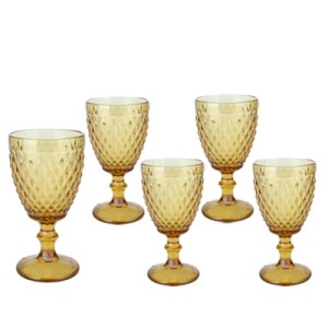 66919 JOGO TACAS AGUA AMBAR BICO DE ABACAXI 260ML