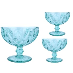 66936 JOGO TACAS SOBREMESA AZUL TIFFANY DIAMOND 310ML