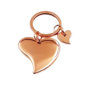 C0013896 CHAVEIRO DE METAL CORACAO ROSE 8CM