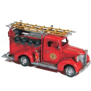 CRD-1412 CARRO BOMBEIRO DECORATIVO 31X12X14CM