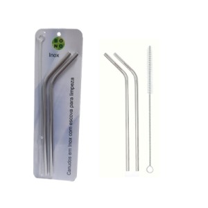 E051020 KIT CANUDOS CURVO INOX C/ESCOVA 3PCS