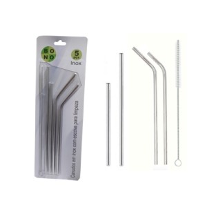 E071020 KIT CANUDOS RETO/CURVO C/ESCOVA 5 PCS