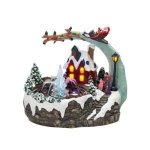 068-968680 VILA NATALINA COM LUZ LED 22CM