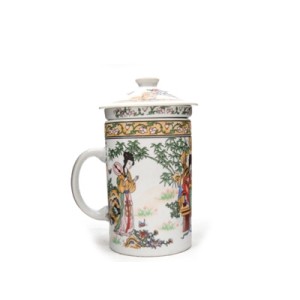 GB605 CANECA CERAMICA C/COADOR E TAMPA 330ML