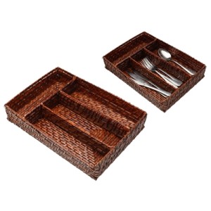 1054 PORTA TALHERES RATTAN 34X24X6CM