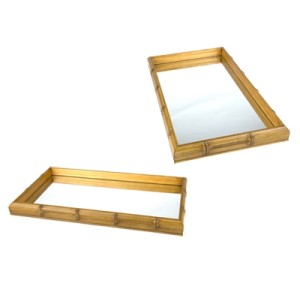 11610 BANDEJA BAMBU C/ESPELHO 55X35X4CM