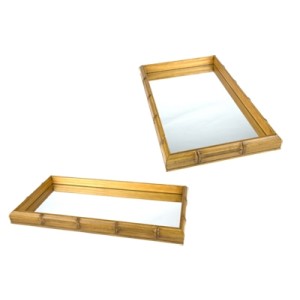 11611 BANDEJA BAMBU C/ESPELHO 46X26X4CM