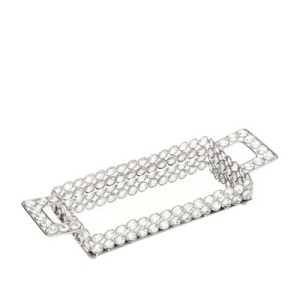 109 BANDEJA RETANGULAR DE CRISTAL ESPELHADA