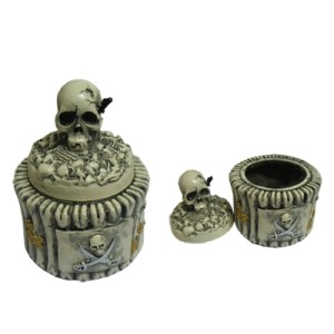 OM-17024H CRANIO PORTA JOIA EM RESINA