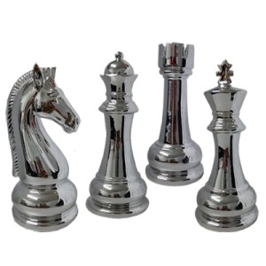 YXDZ-02 XADREZ DE PORCELANA PRATA 8X8X18CM