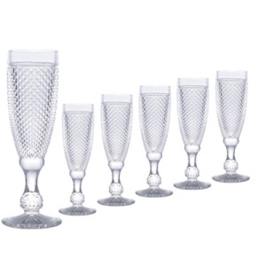 25891 JOGO TACAS CHAMPAGNE TRANSPARENTE BICO DE JACA 185ML