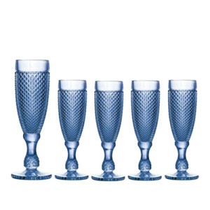 25894 JOGO TACAS CHAMPAGNE AZUL BICO DE JACA 185ML
