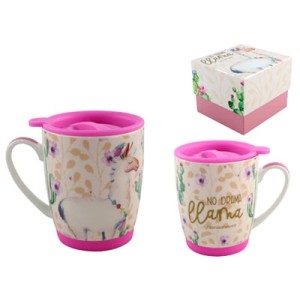 X10022836 CANECA C/TAMPA NO DRAMA LHAMA 350ML