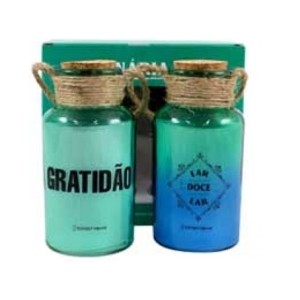 X10140230 KIT 2 LUMINARIA LAR DOCE LAR 17,5X8X8CM