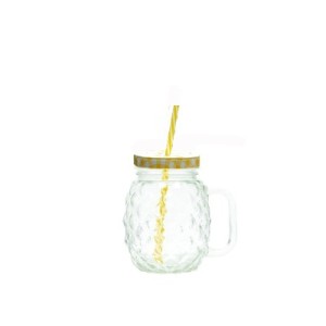 ZYC-402 CANECA COM CANUDO ABACAXI 500ML