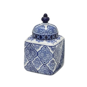 118-425 POTICHE DECORATIVO PORCELANA 14,5X14,5X23CM