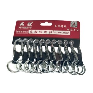 PS-8642-2 CHAVEIRO MOSQUETAO 8,5CM CARTELA C/10PCS