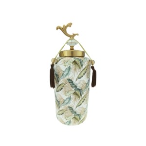 60796 POTICHE DECORATIVO CERAMICA FOLHAS 14X38CM