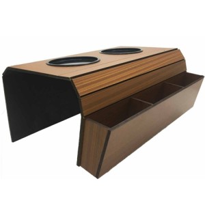 14-ESTEIRA DE SOFA COM PORTA COPOS E PORTA CONTROLES CARAMELO