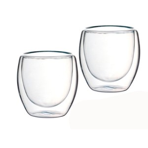 25649 JOGO 2 COPOS PAREDE DUPLA VIDRO BOROSSILICATO 240ML