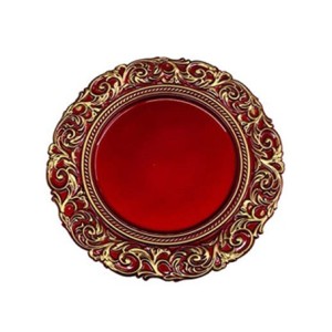 TSPL-B62 SOUSPLAT VERMELHO ALTO RELEVOEM DOURADO