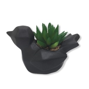 BRKZ-10157 VASO CACHEPOT PASSARINHO COM LEGUMINOSA 8X13CM