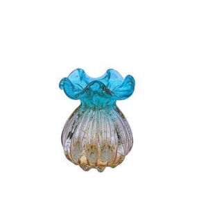 H02 VASO TROUXINHA PEQ AMBAR E AZUL 11X11,5CM