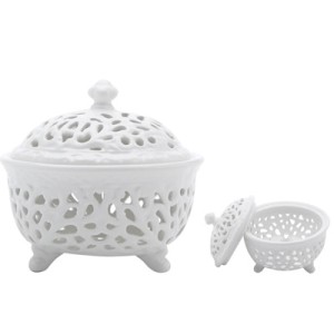 1459 POTICHE C/FUROS 14,5X12CM