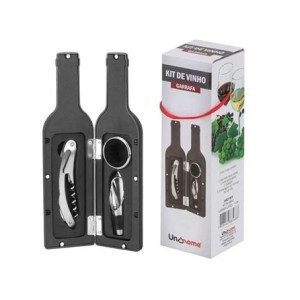 34827 KIT DE VINHO GARRAFA 4PCS