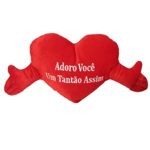 4232 CORACAO VELBOA COM MAO VERRMELHO PEQ  ADORO VOCE