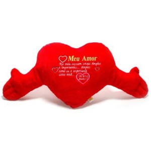 4245 CORACAO VELBOA COM MAO VERMELHO GRANDE MEU AMOR