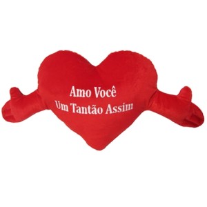 4241 CORACAO VELBOA COM MAO VERMELHO GRANDE AMO VOCE