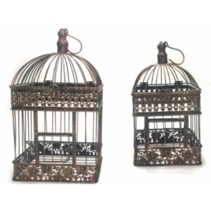 W169-38 JOGO GAIOLA BRONZE QUADRADA