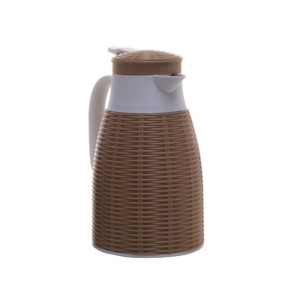 6835 GARRAFA TERMICA C/RATTAN MARROM 1L