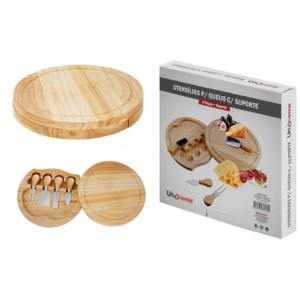 UD171101 JOGO UTENSILIOS P/QUEIJO 4 PECAS COM SUPORTE