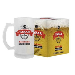 TM-113 CANECA PARA CERVEJA 500ML PAREI DE LER