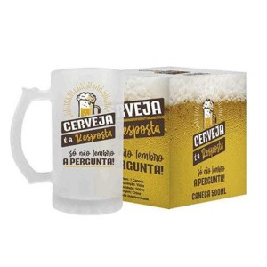 TM-114 CANECA PARA CERVEJA 500ML CERVEJA É A RESPOSTA