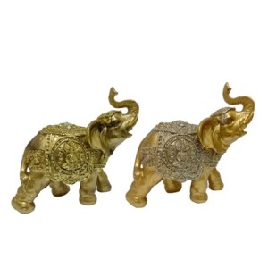 MELF-L200 ELEFANTE DECORATIVO PRATA/DOURADO