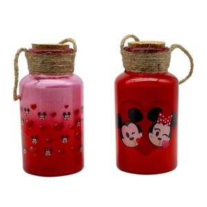 10140609 KIT C/2 LUMINARIAS MICKEY E MINNIE EMOJI 17,5X8X8CM