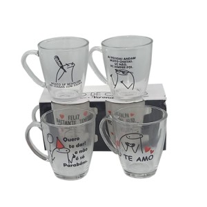 CANECA FLORK 350ML TRANSPARENTE
