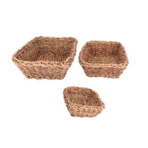 23371 JOGO 3 CESTAS RETANGULARES TERRA EM FIBRA NATURAL 28X24X10/24X20X8/20X16X6CM