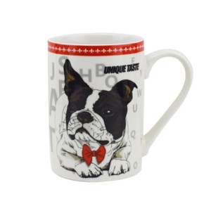 28152 CANECA PET GUYS BULDOGUE EM NEW BONE CHINA 320ML BRANCA