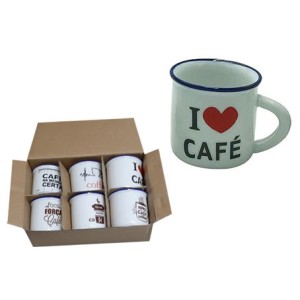 HD53201 JOGO 6 CANECAS DECORATIVAS CAFE 5CM