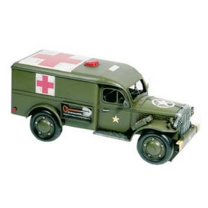 CRD-1320 CARRO EXERCITO AMBULÂNCIA DECORATIVO