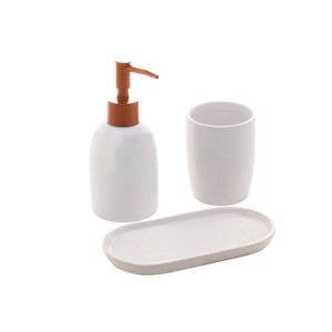 4504 CONJ 3 PCS P/BANHEIRO LONDRES BRANCO E ROSE